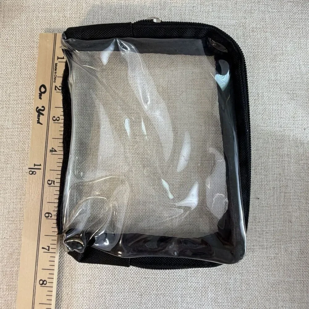 Professional Makeup Artist Bag Fold Out Organizer Clear Zipper Pouches Black